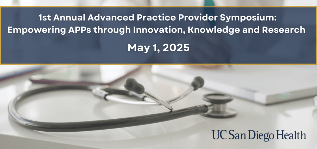 1st Annual Advanced Practice Provider Symposium: Empowering APPs through Innovation, Knowledge and Research Banner